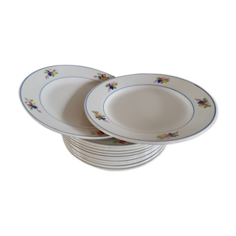 Lot de 12 assiettes Gien modèle Nice