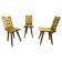 Set of 3 Brutalist Wooden Chairs, Czechoslovakia, 1950s