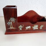 Office accessory - wood and mother-of-pearl