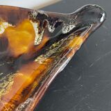 Yellow, orange, white and brown glazed ceramic bowl Vallauris, 70s, France