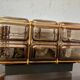 Vintage boom flush ceiling lamp by glashütte limburg smoked glass brass
