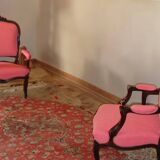 Paire de fauteuils en palissandre style Louis XV