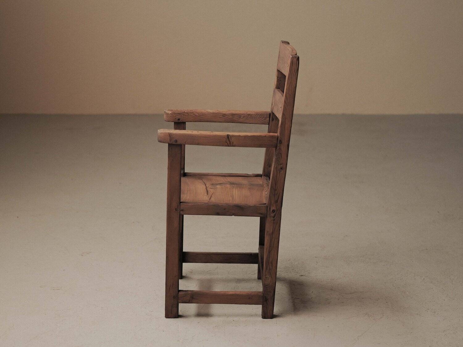 Mountain armchair in larch and pine, around 1900