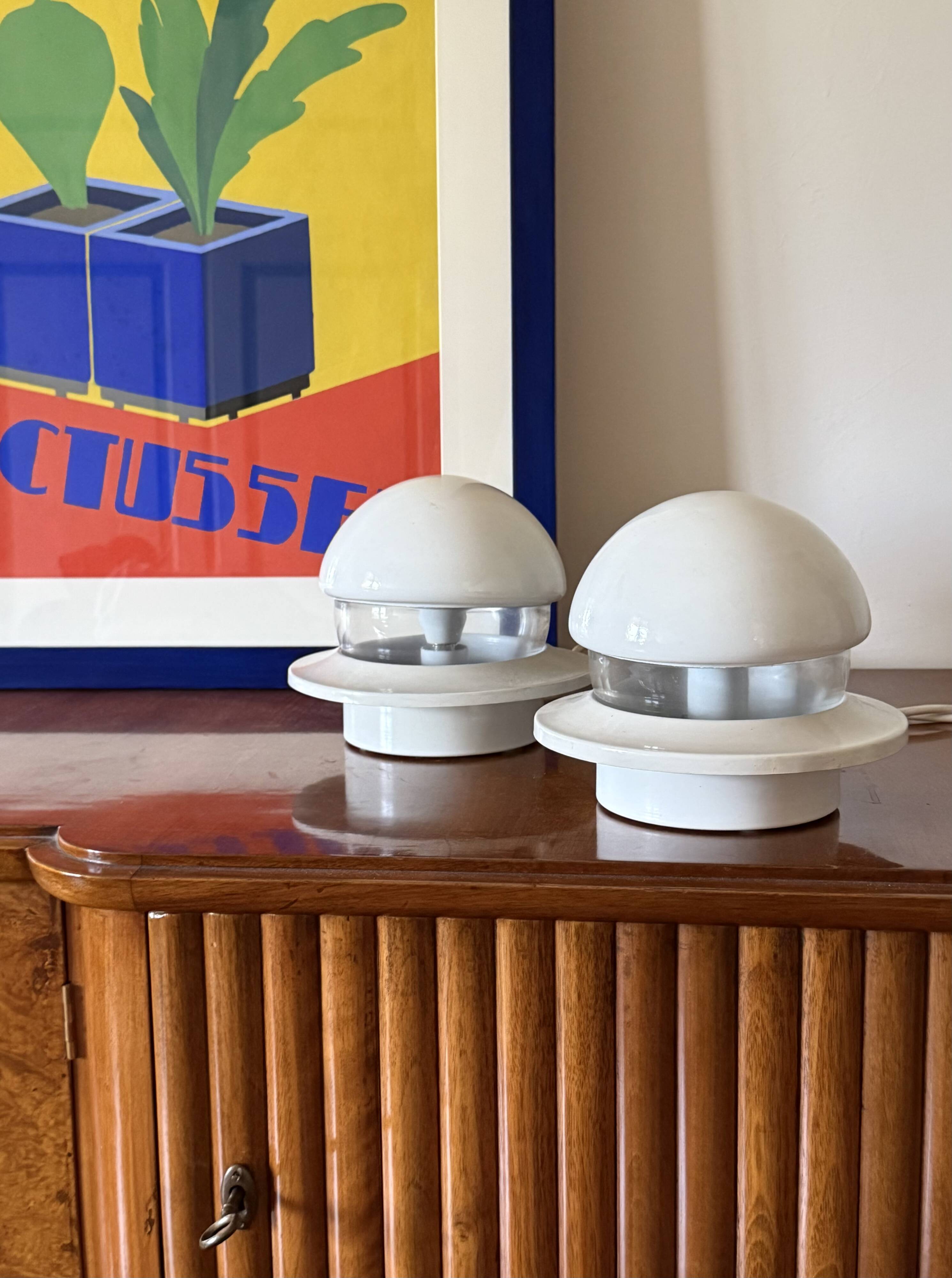 Ensemble de 2 lampes de chevet de style spatial, Italie, 1970