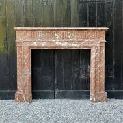 Napoleon III Louis XIV Style Fireplace In Red Rance Marble Circa 1880