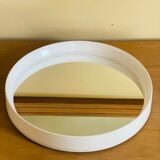 Vintage Belgian white round mirror