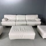 Leather 5-seater sofa "Fiandra" by Vico Magistretti for Cassina, 1970, Italy