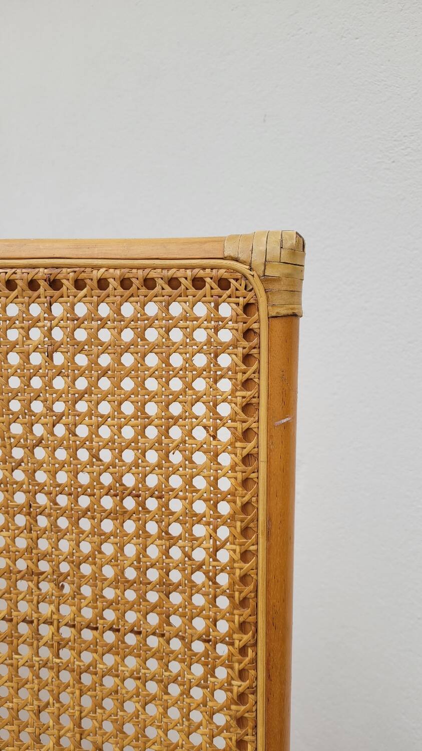 Vintage wicker claustra screen - 1950s