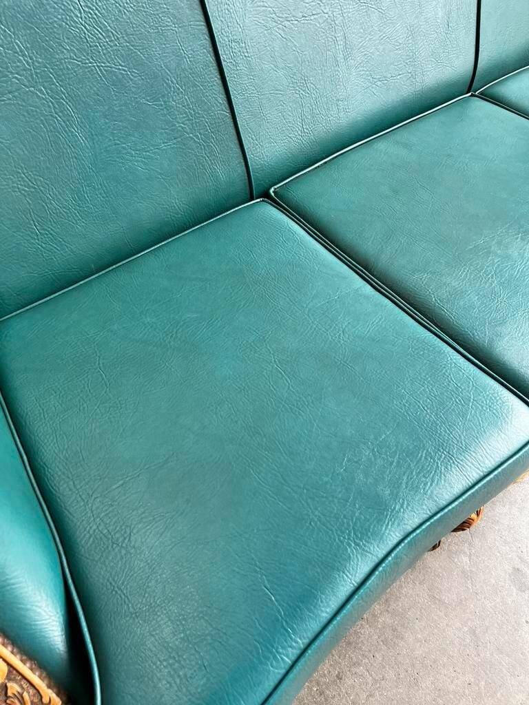 Vintage turquoise baroque armchair / sofa / couch