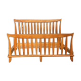 Bed of Guillerme and Chambron solid light oak France 1970