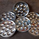 Set of 6 metal snail plates