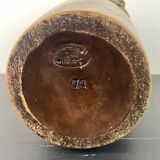 Art Nouveau vase in gilded ceramic and terracotta signed Desrousseaux France