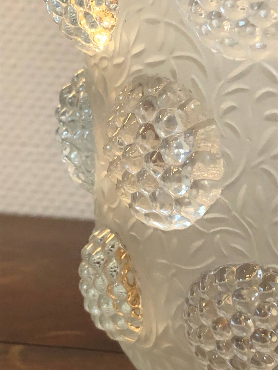 Vintage Verlys glass vase with cabochons