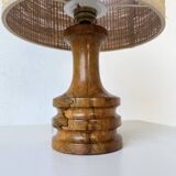 1950s turned olive wood table lamp