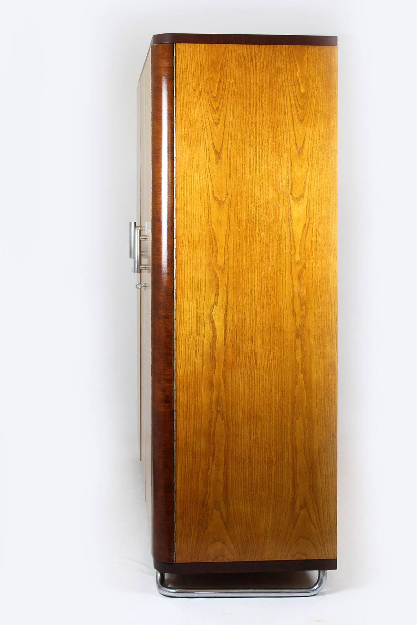 Vintage Bauhaus Chromed Tubular Steel Wardrobe by Hynek Gottwald, 1930s