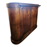 Old solid wood bar with glass top – character counter –