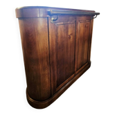 Old solid wood bar with glass top – character counter –