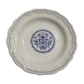 Plat rond creux en Faïence de Gien diam 28cm Modèle Rouen 32 Camaïeu Bleu