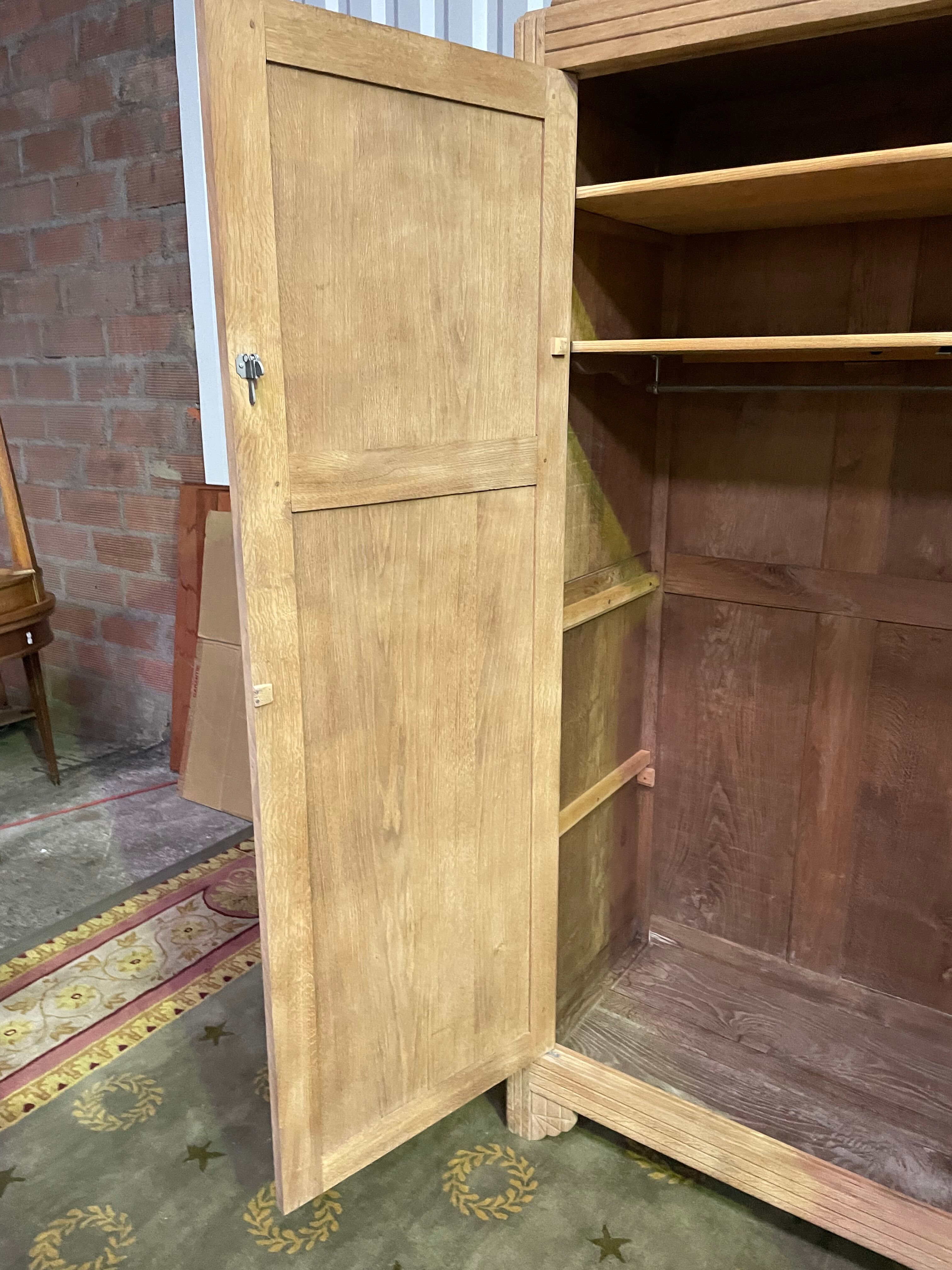 Wardrobe -Art Deco solid oak