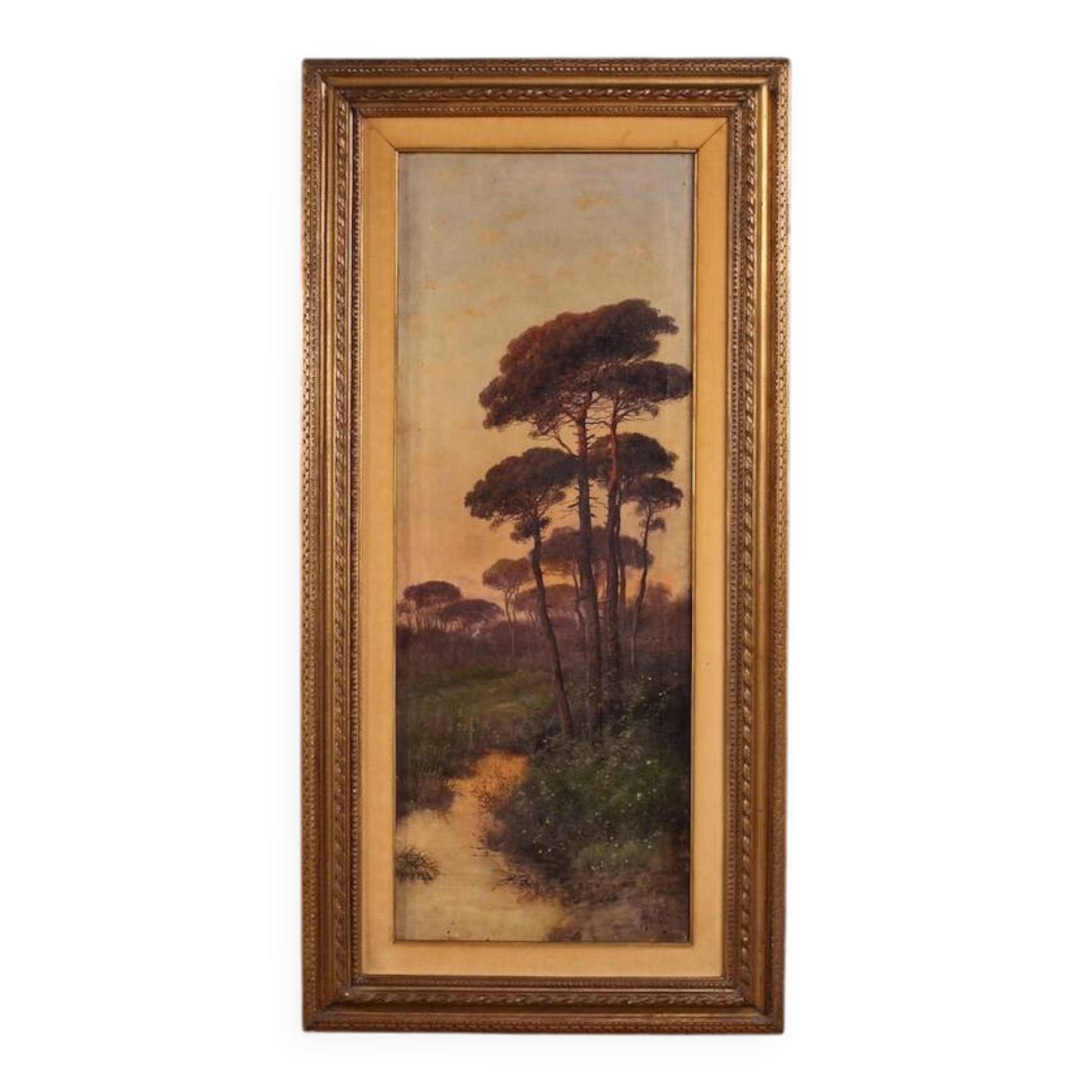 Peinture de paysage italien signée Marko du 19ème siècle.