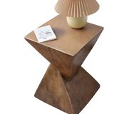 Table d’appoint en béton géométrique léger, table d’accent intérieure/extérieure moderne, table multifonctionnelle