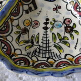Hand painted ceramic serving display stand with 6 compartments
