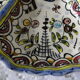 Hand painted ceramic serving display stand with 6 compartments
