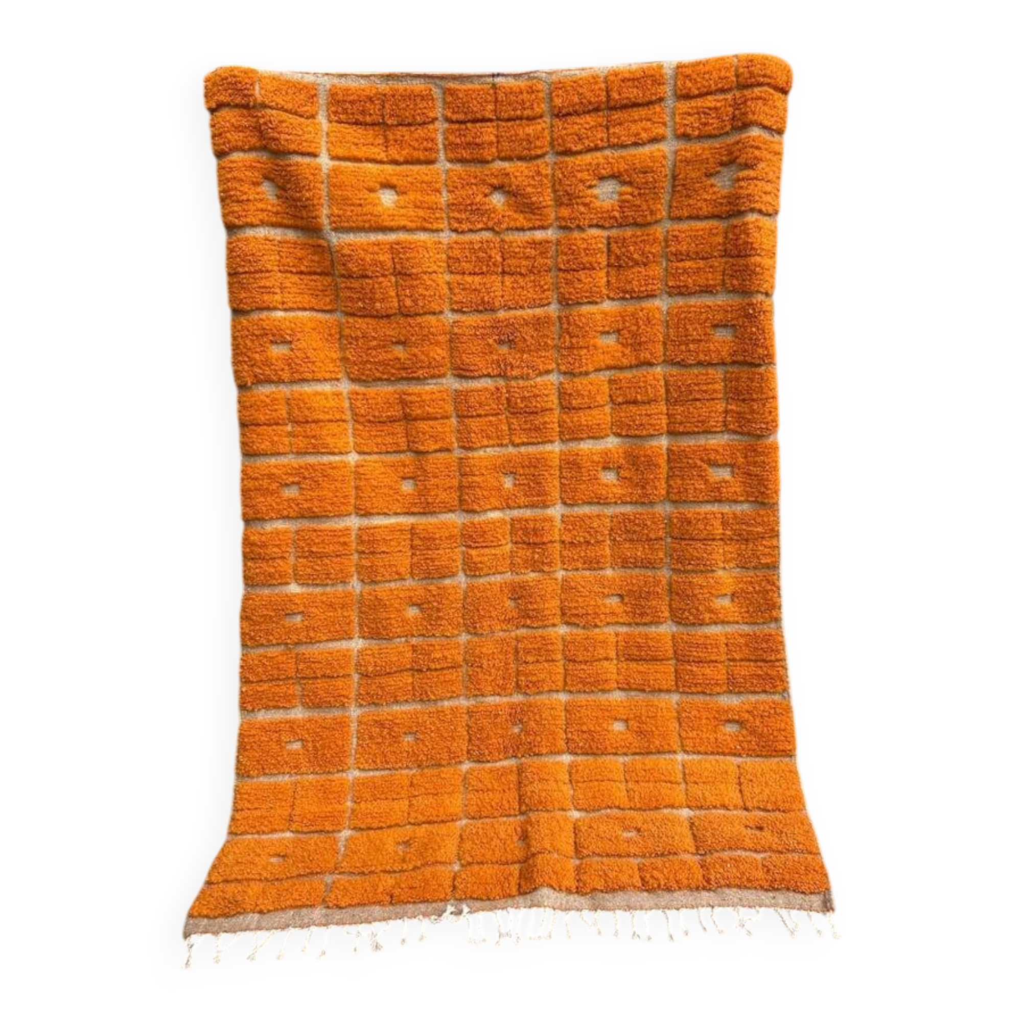Beni Ouraine rug in natural wool, orange, size 150/250 cm.