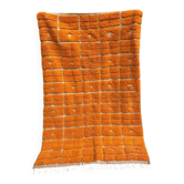 Tapis Beni Ouraine en laine naturelle orange taille 150/250 cm
