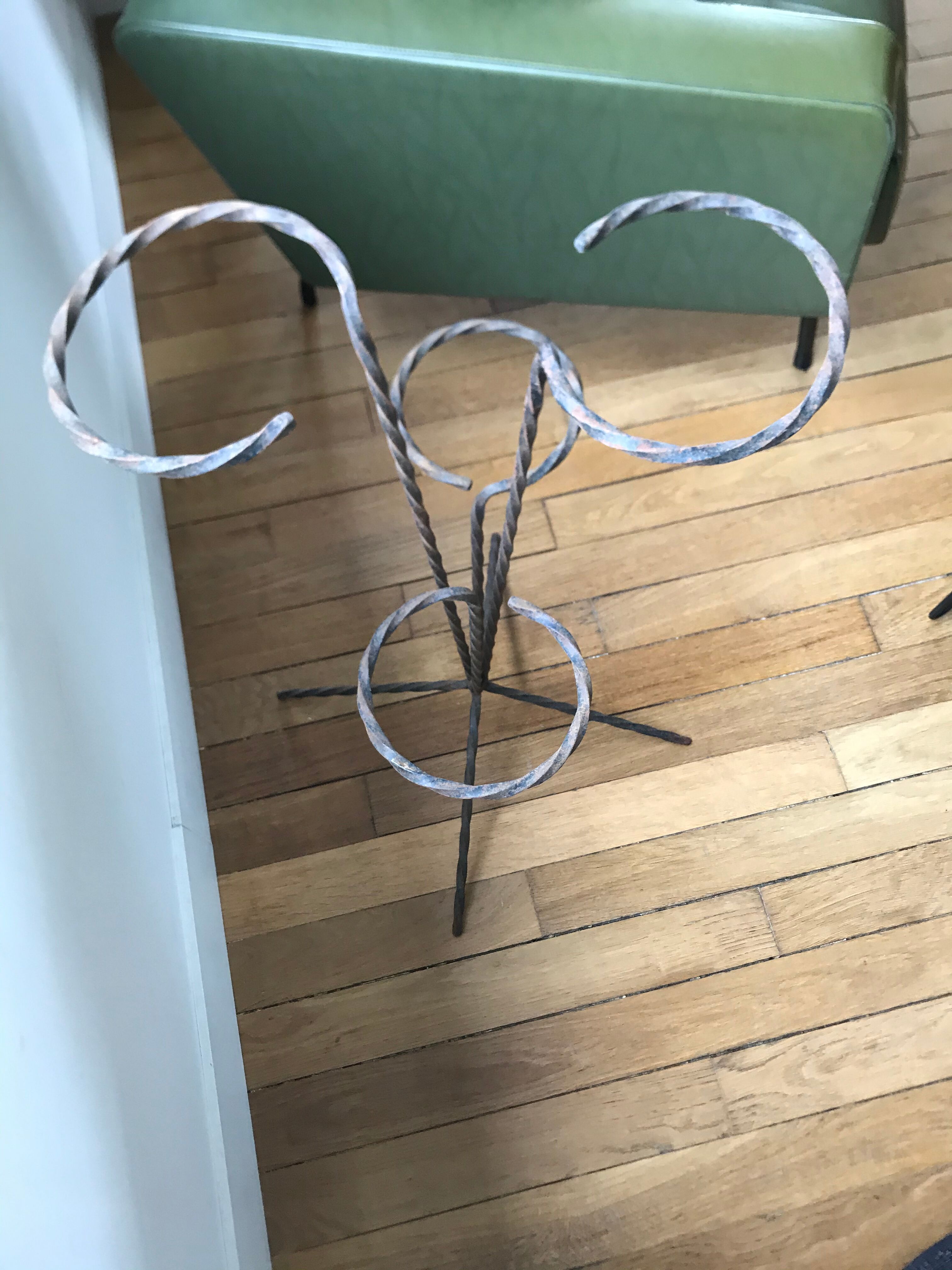 Wrought iron plant holders