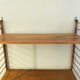 Vintage wall shelf, wood and brass, 1960