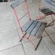 Table and 4 Bistro Guinguette chairs, antique circa 1900.