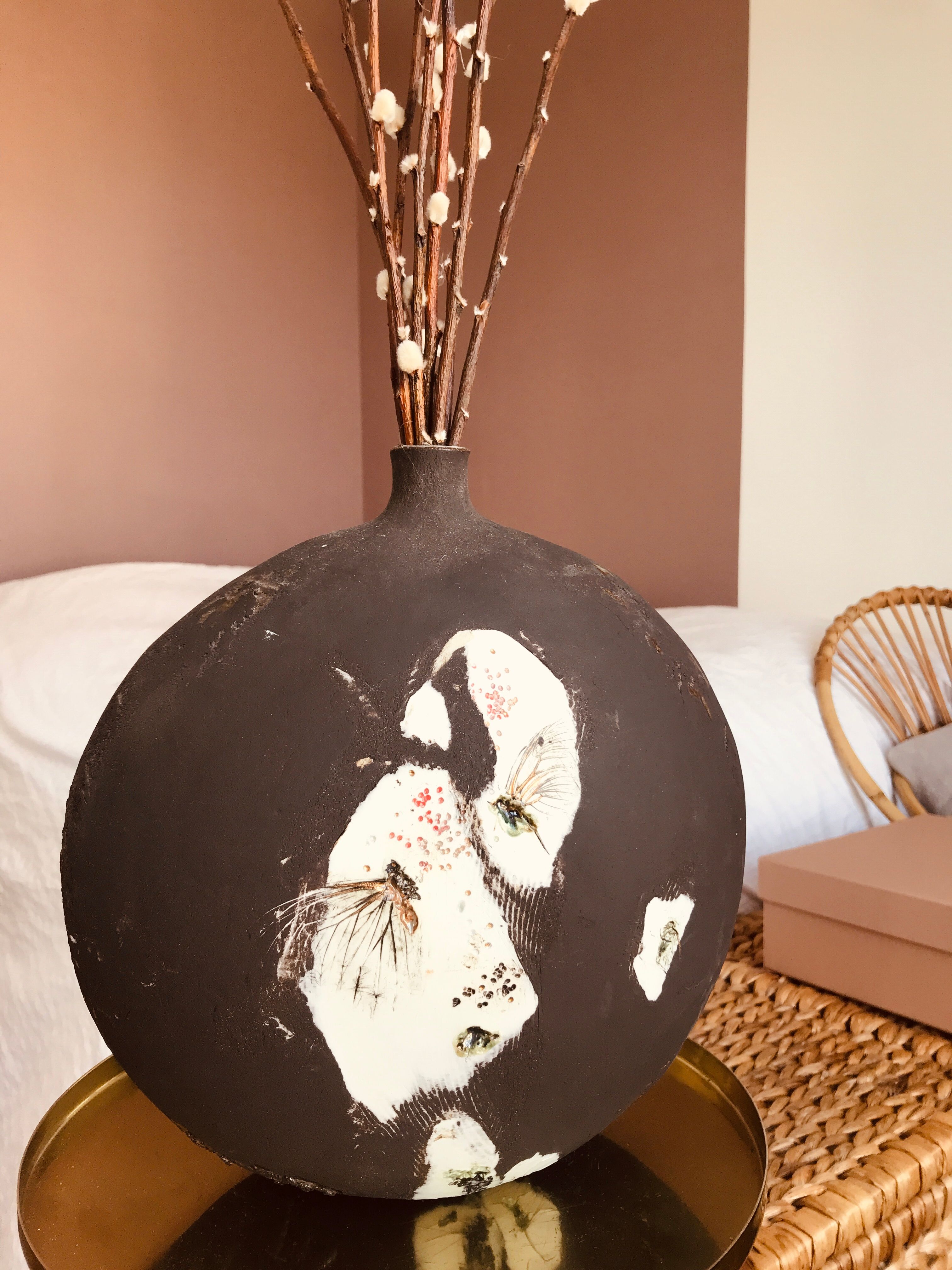 Vase en grès empreinte céramique