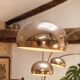 Arc floor lamp with 5 lights in chrome metal and marble – Space Age style