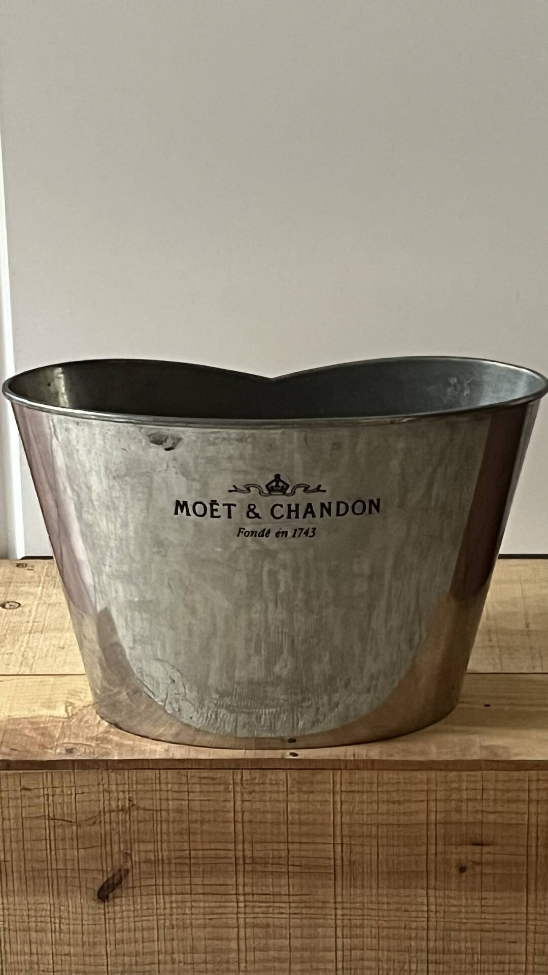 Moet Chandon Pewter Champagne Bucket. Vintage French Magnum Cooler