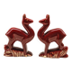 Lot of 2 Art Deco Ceramic Deer in Burgundy and Gold France