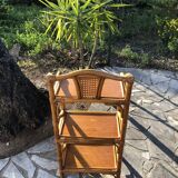 Rattan and bamboo shelf