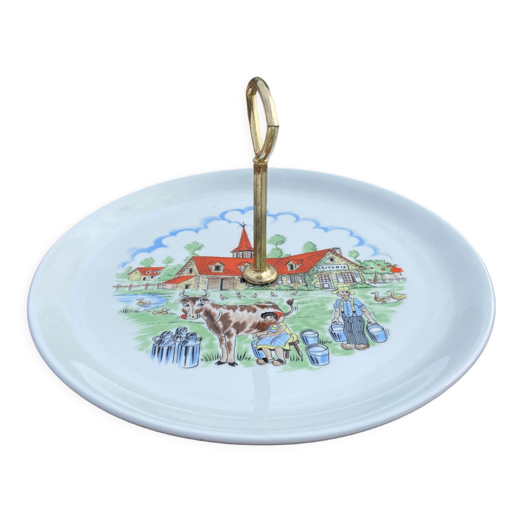 Plat à muffins/crumpets rond antique plaqué argent avec