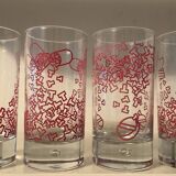 Set of 4 vintage Durobor glasses with bubble foot
