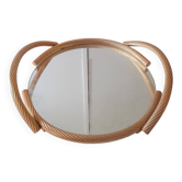 Plateau Brass Milano miroir et poignées imitant la corde