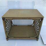 Wicker rattan coffee table 60s-70s