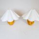 Sculptural modern table lamps from the mid-century in solid pine, Sweden, 1970s.