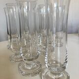 Set of 10 Scandinavian champagne flutes in half crystal sounding 1960