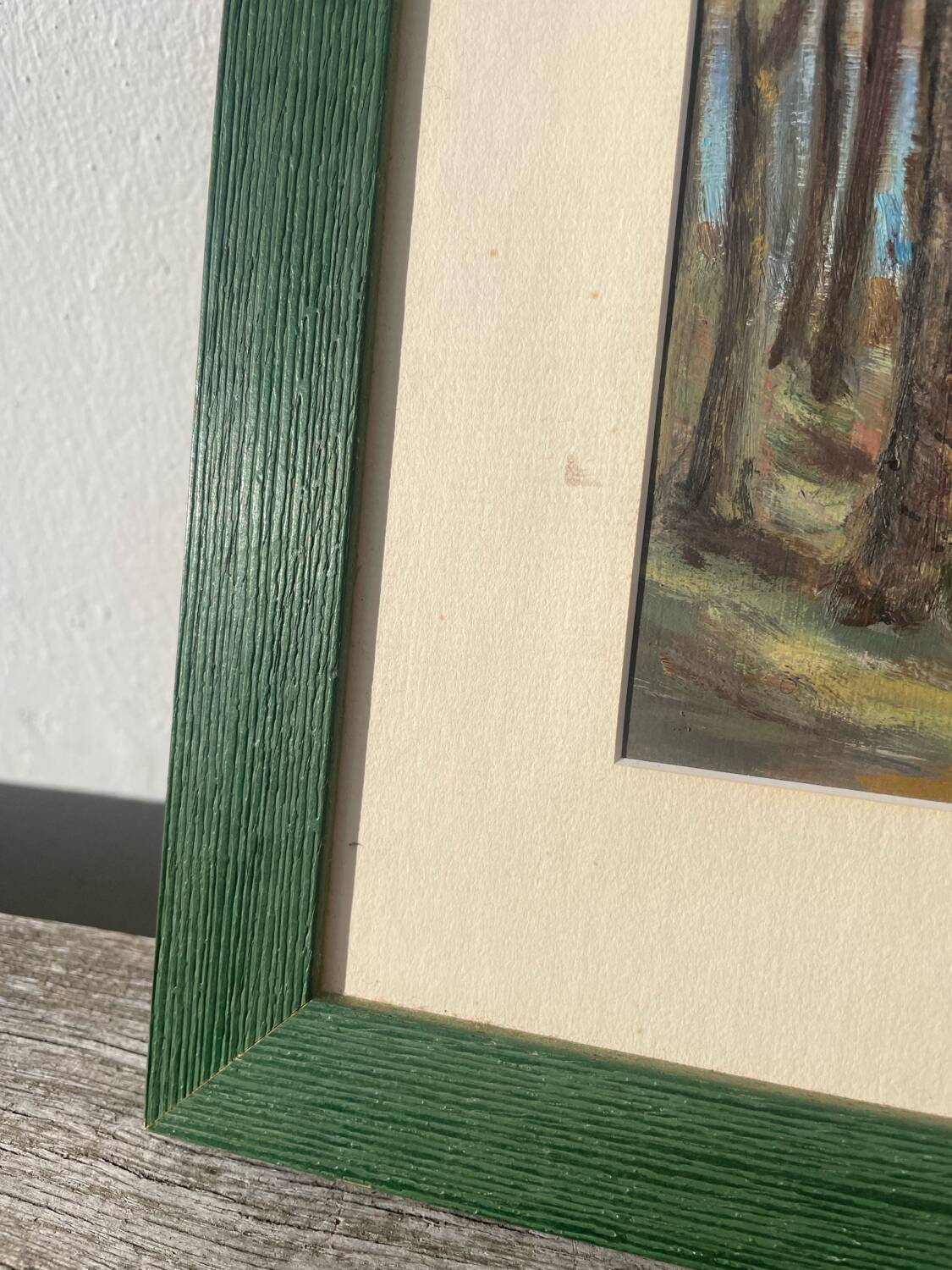 Peinture ancienne paysage breton cadre bois