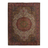 Tapis vintage persan fait main en laine et coton rouge, années 1960