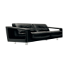 Steiner Ranelagh sofa 4 seats upholstered in black leather. Design Pascal Daveluy.