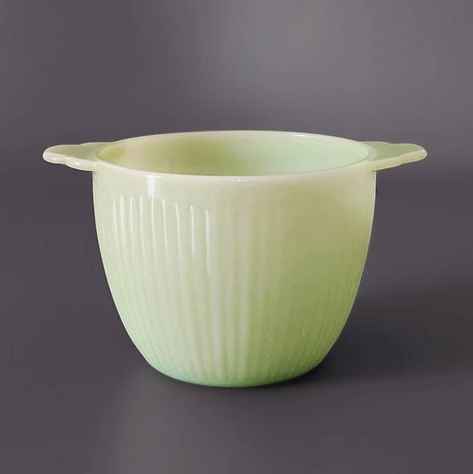 Jadeite Jane Ray Fire King Sugar Bowl – Anchor Hocking – Vintage USA