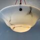 Art Deco suspended lamp in white marble-effect glass, 1940s, Germany.
