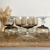 Set of 6 smoked glasses luminarc france