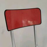 Jacques Hitier Chair 1950 Tubauto Red Bakelite Style Seat